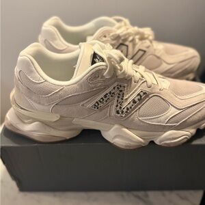 New Balance Women's Beige and White Sneakers